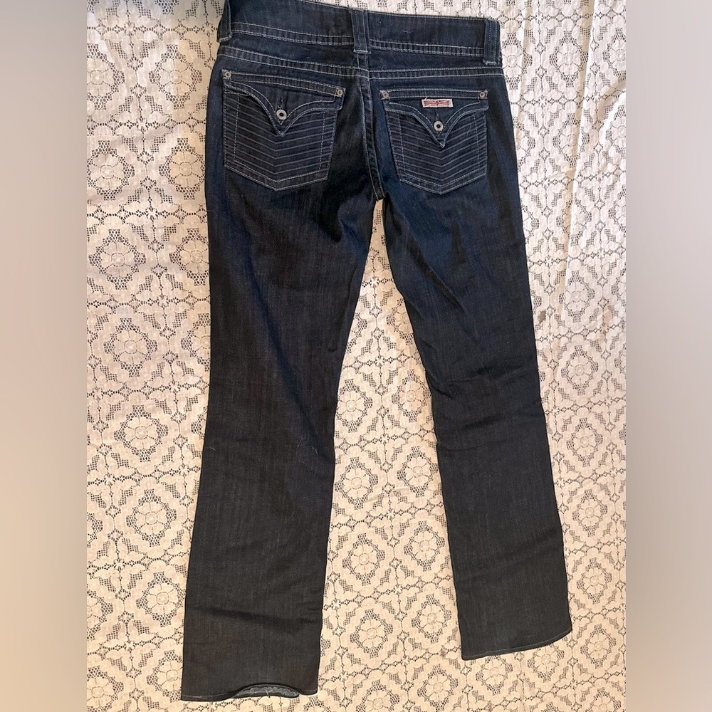 Hudson dark wash low rise straight leg denim jean